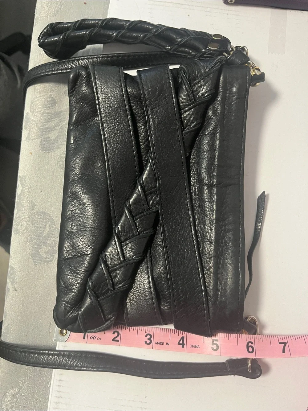 Elegant Black Leather Crossbody Bag